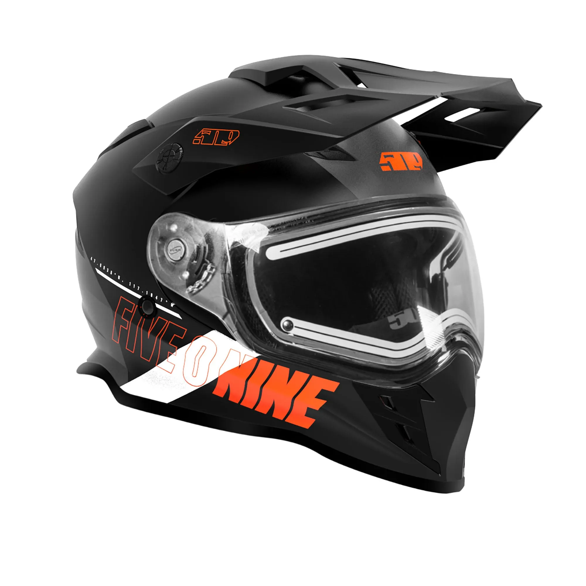 509  Delta R3L Ignite Snowmobile Helmet Fidlock Dual Electric Shield Orange FMVSS 218