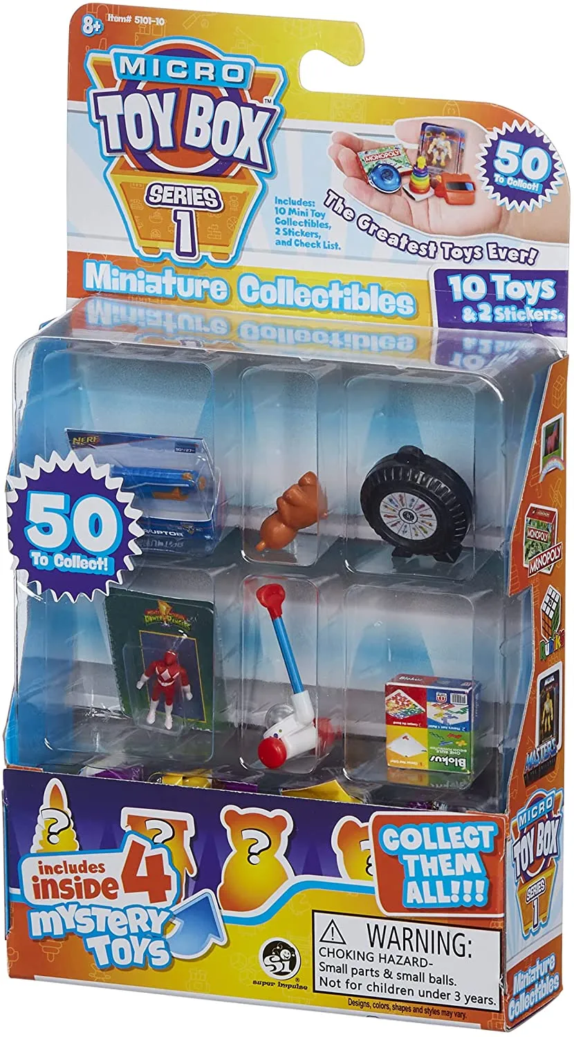 5101-10 Micro Toy Box 10 Pack -Style Vary Mini Toys and Games to Collect