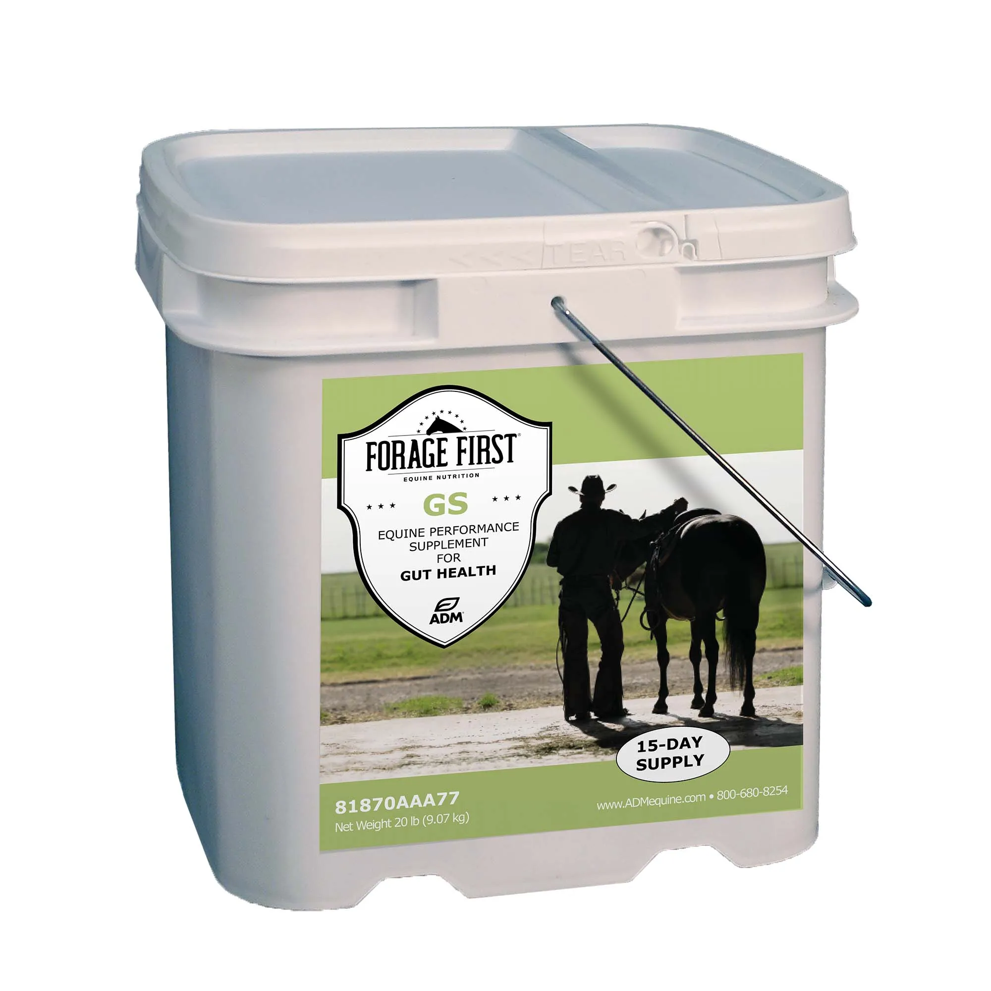 ADM Forage First Gastric Support Gut Health Horse Supplement, 20 lb pail