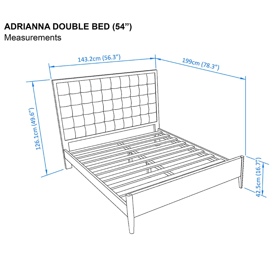 Adrianna 54x75" Bed - Oak