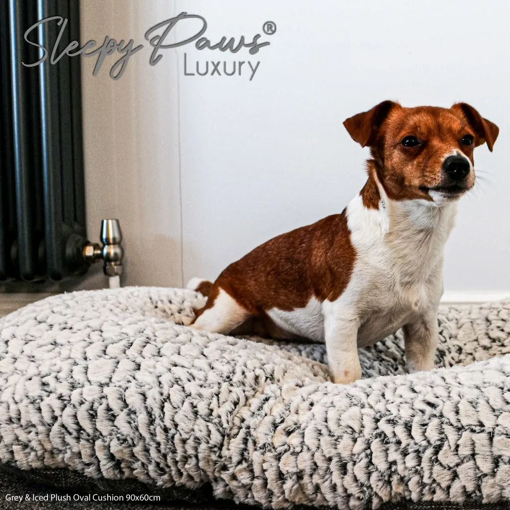 Ancol 75cm Grey Sleepy Paws Oval Dog Bed