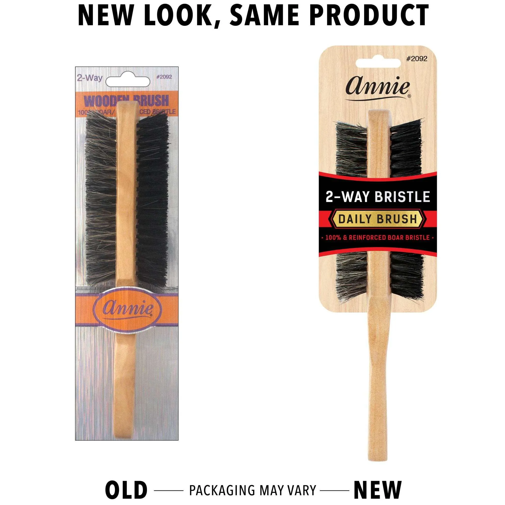 Annie Two Way Wooden Brush 5 Row Soft and Hard