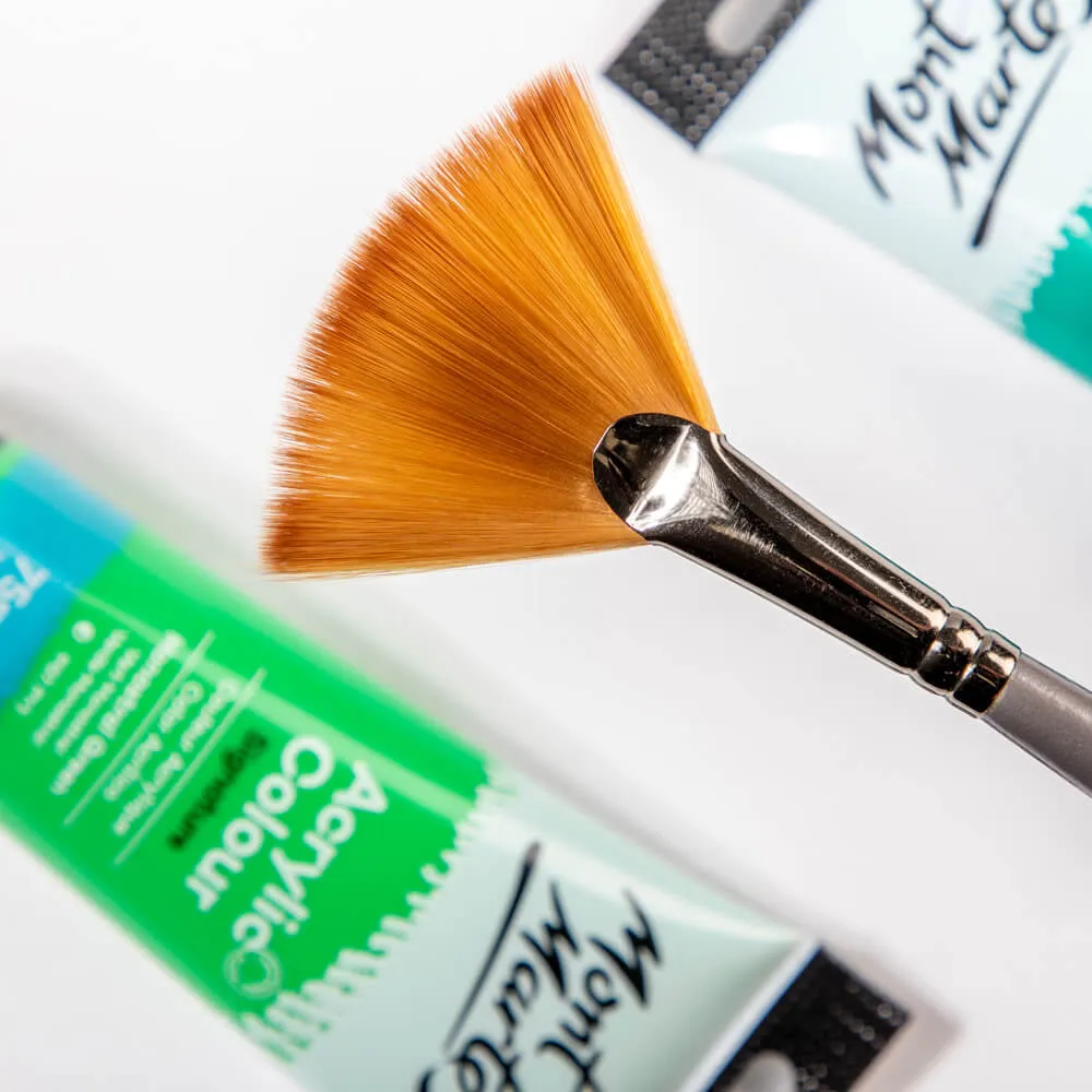 Artist Acrylic Brush Premium Taklon Fan 14
