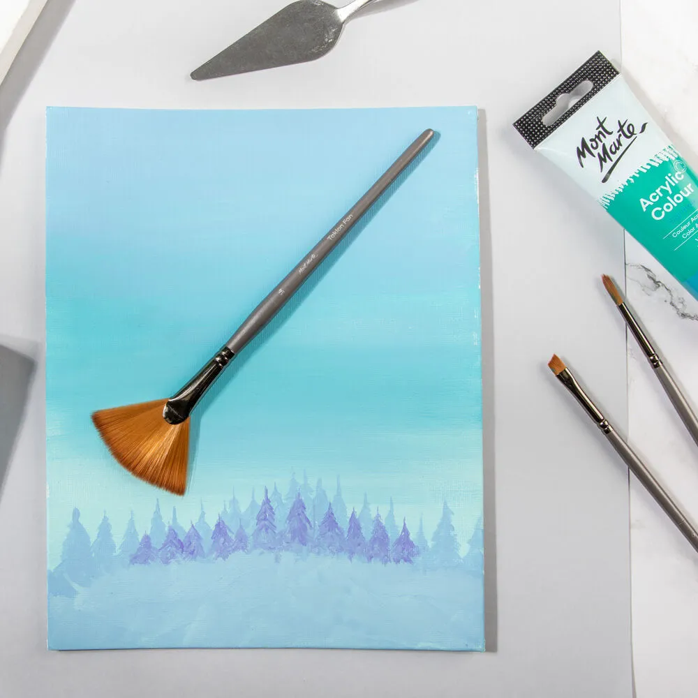 Artist Acrylic Brush Premium Taklon Fan 14