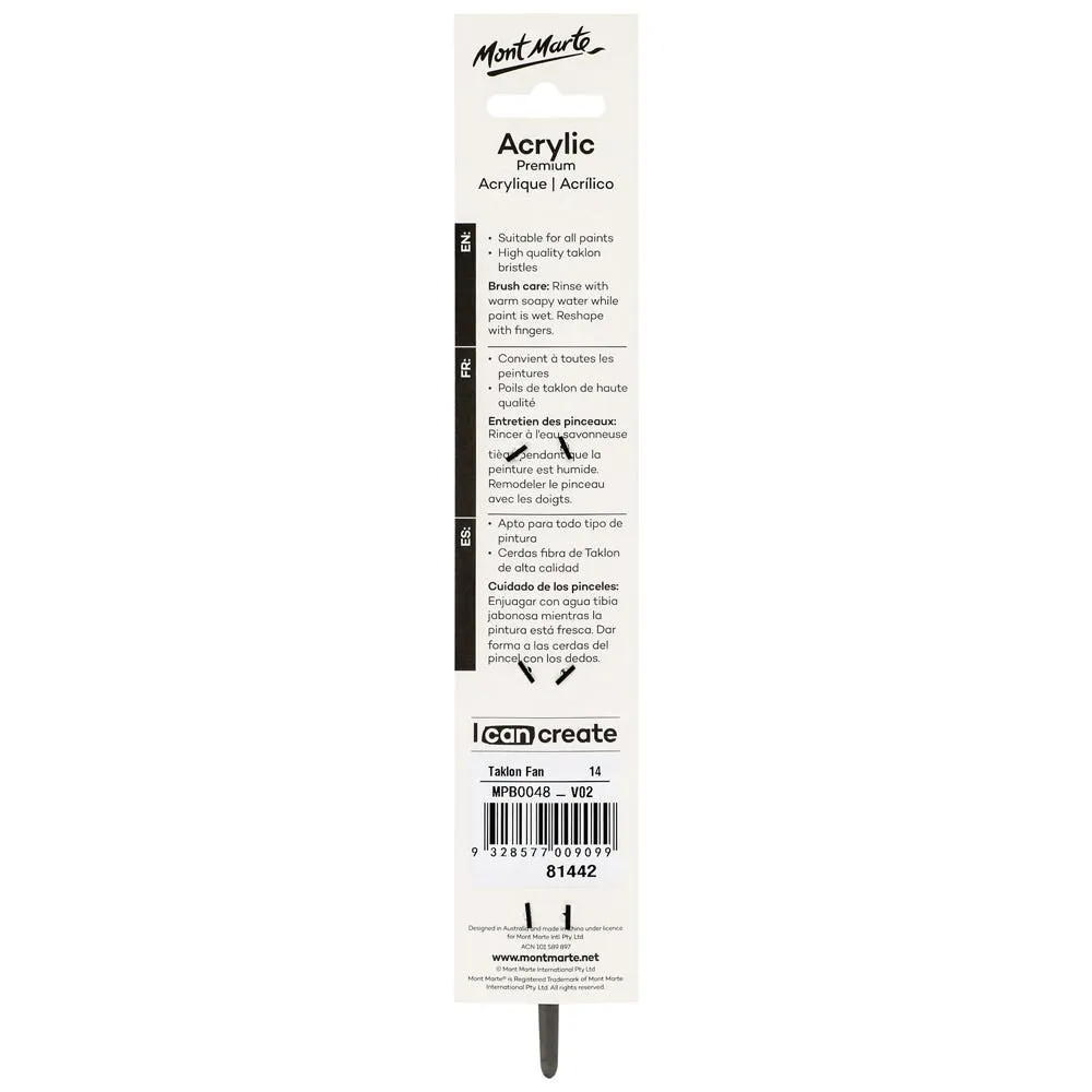 Artist Acrylic Brush Premium Taklon Fan 14