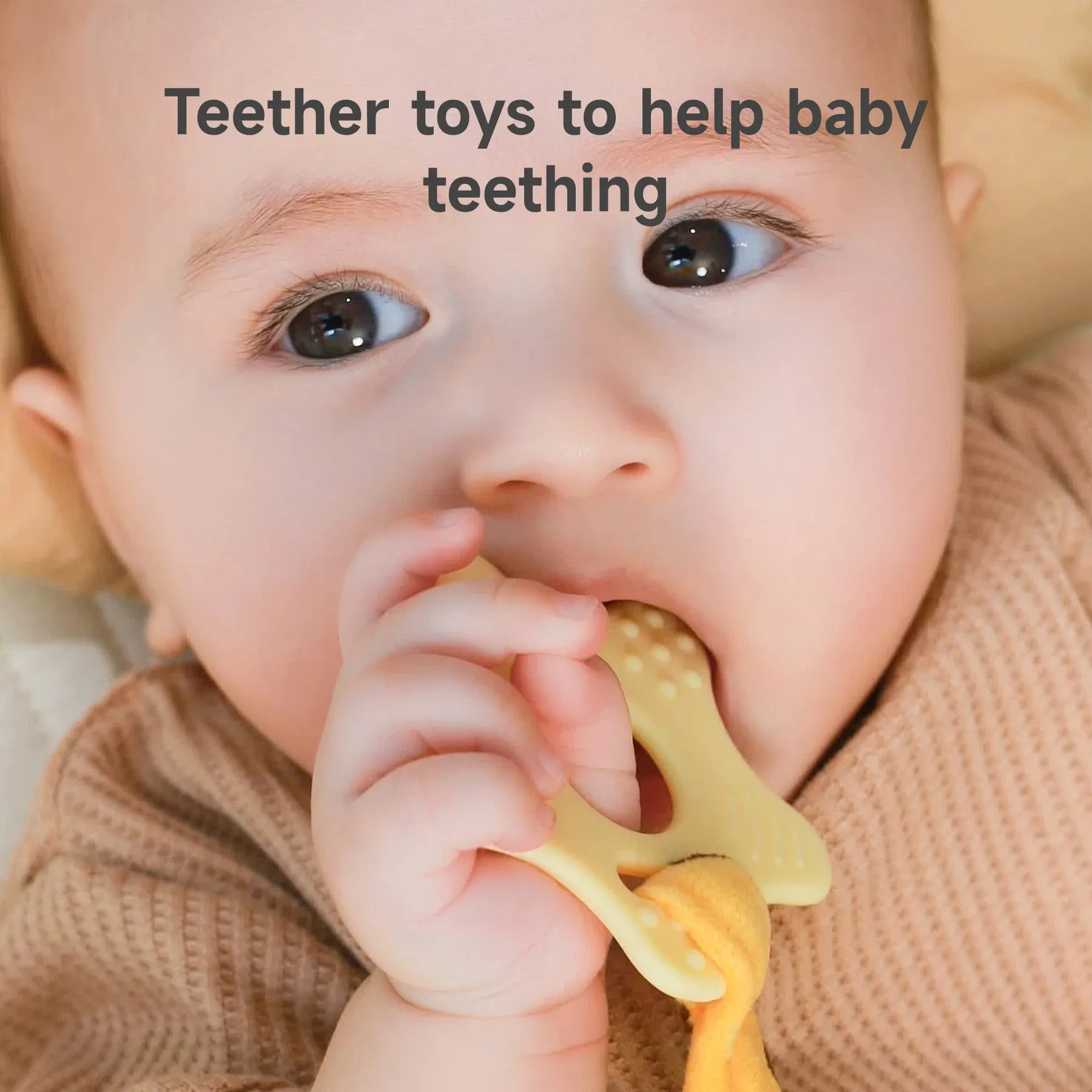 Baby giraffe rattle toy set 3PCS soft teething ring sensory plush set for baby infant 0 Month 