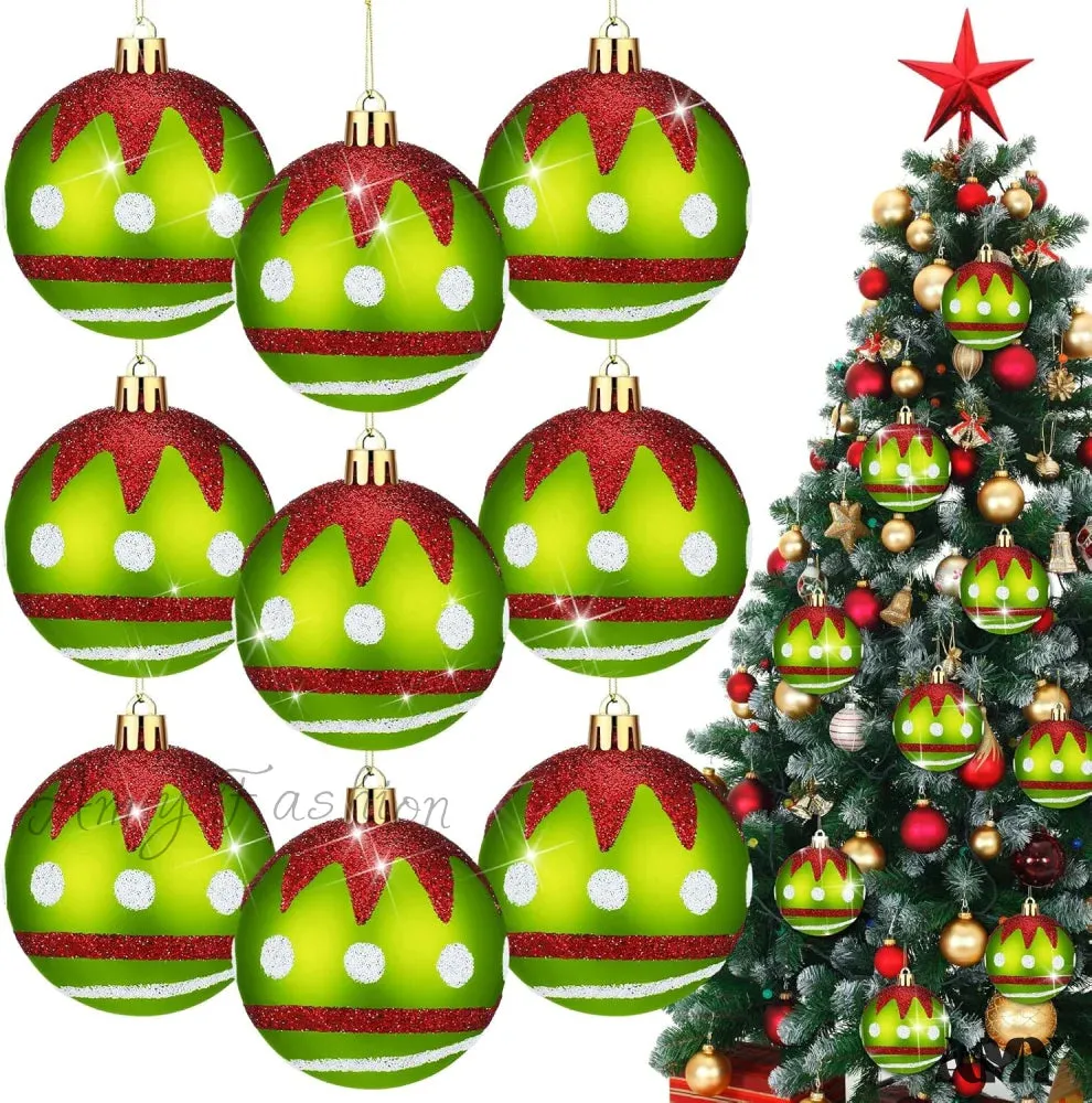 Black and White Christmas Ball Ornaments - Fresh Style, Set of 12