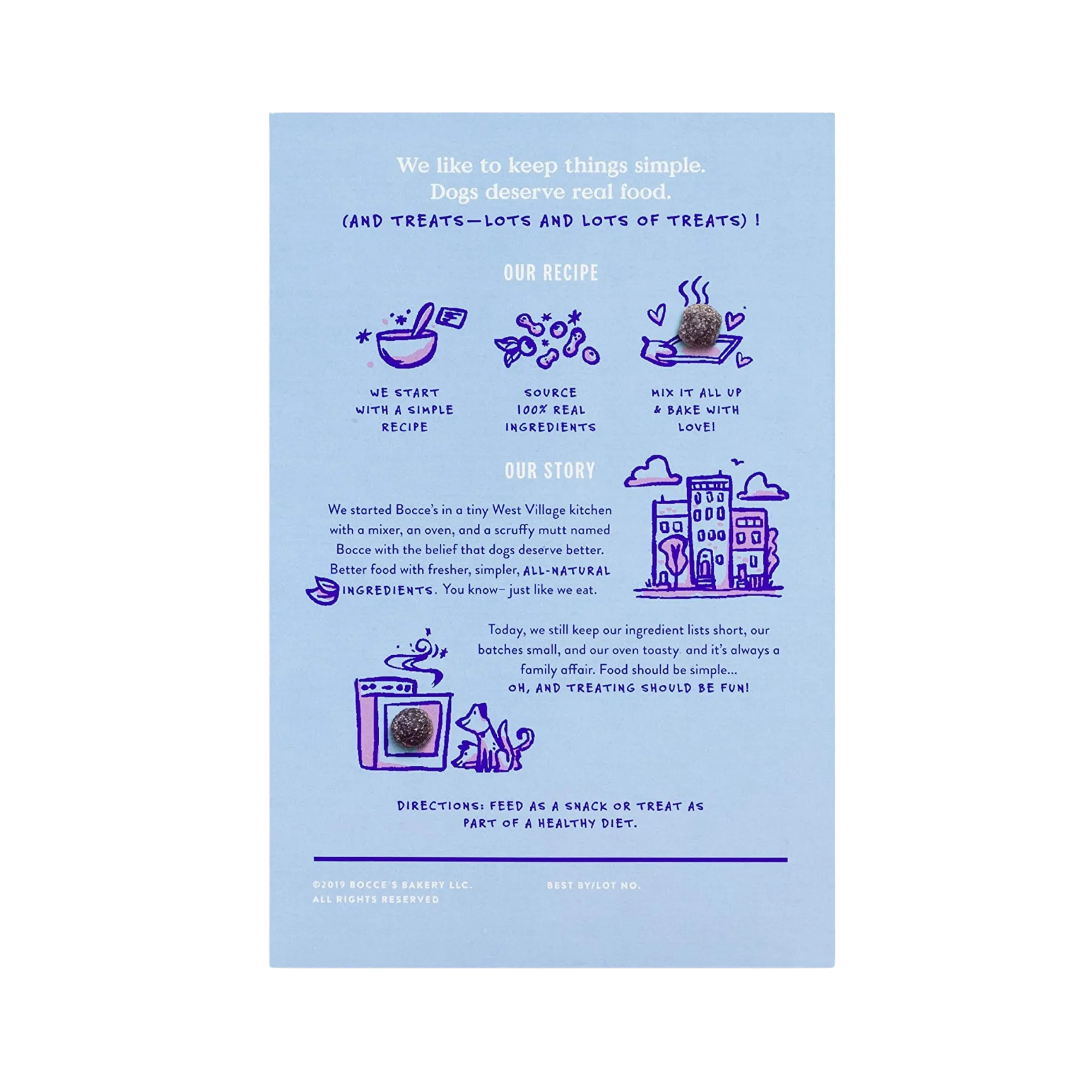 Bocce's Bakery Crispies Peanut Butter   Blueberry Dog Treats 10 oz