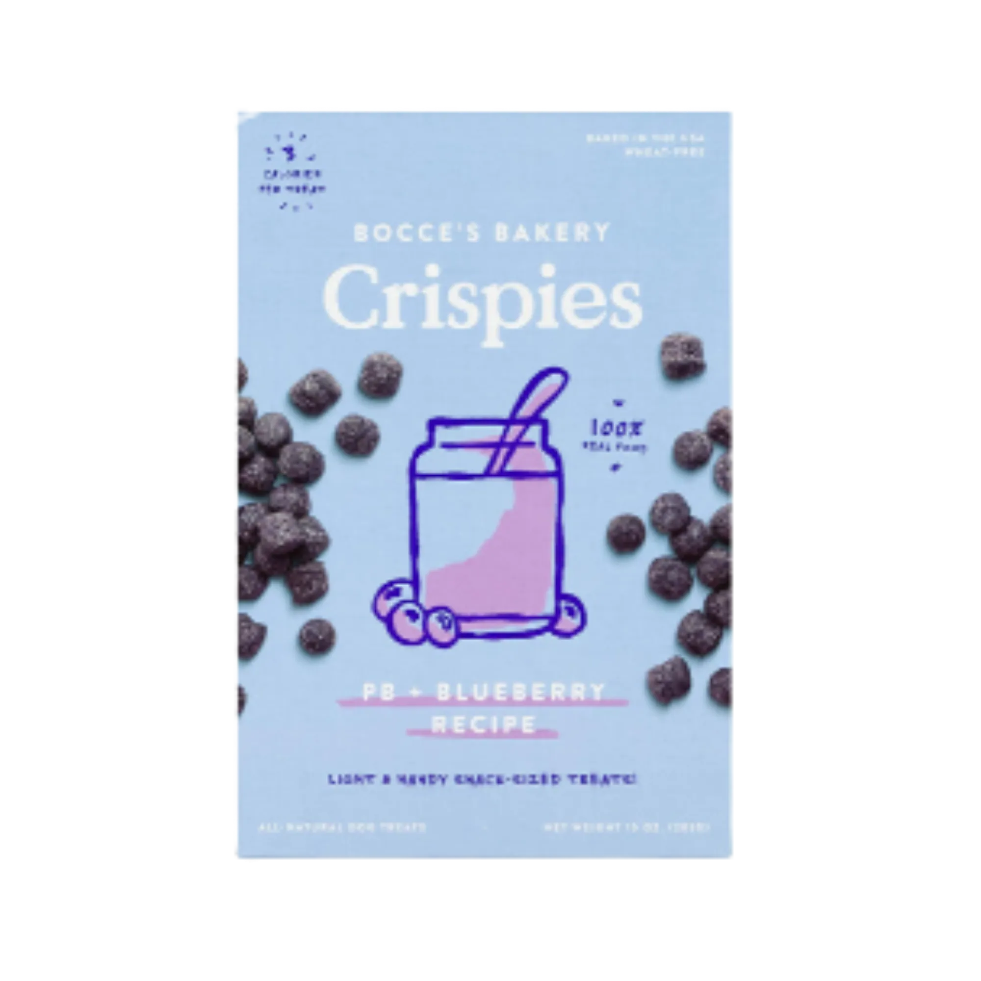 Bocce's Bakery Crispies Peanut Butter   Blueberry Dog Treats 10 oz