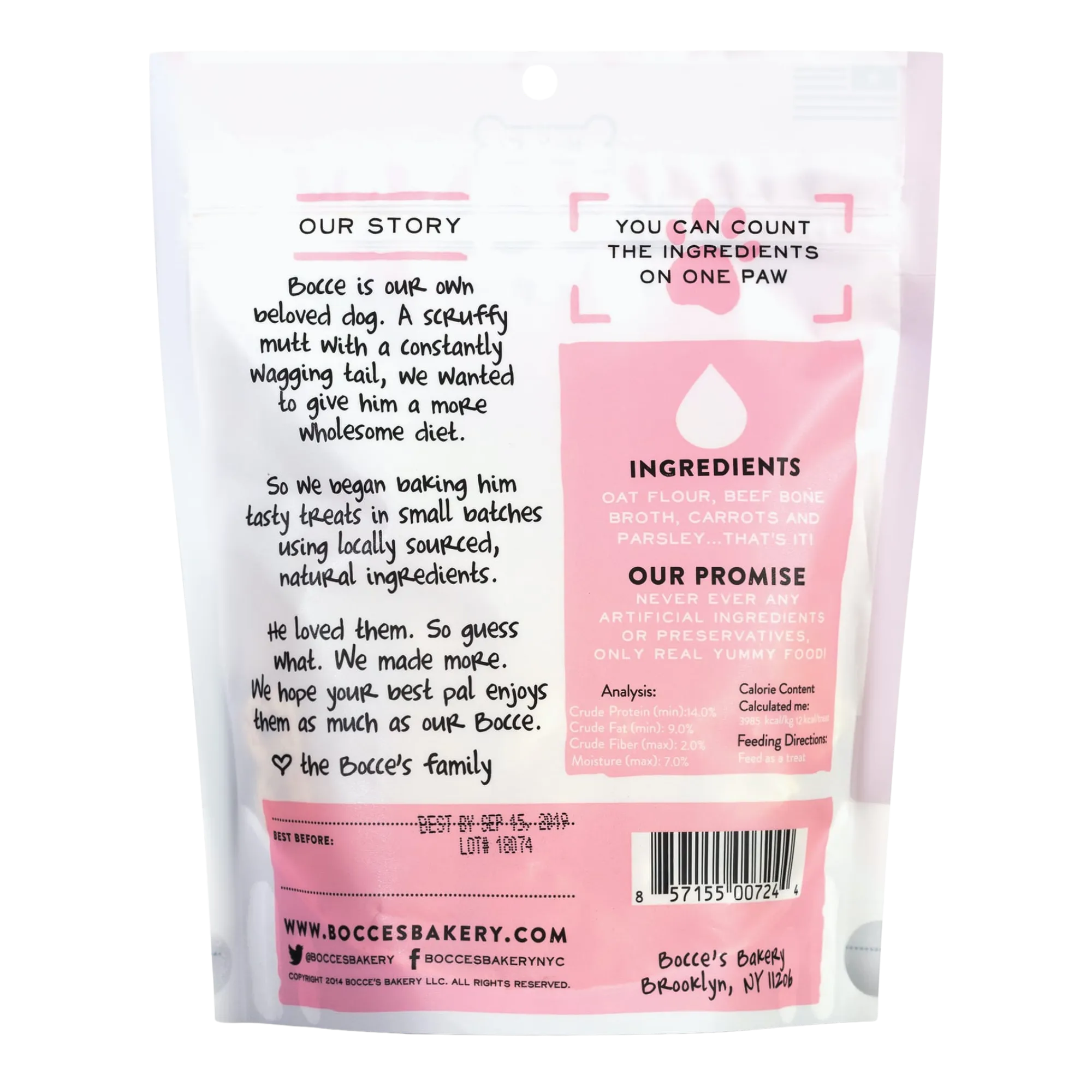 Bocce's Bakery Wellness Biscuits Bone Broth Dog Treats,5 oz