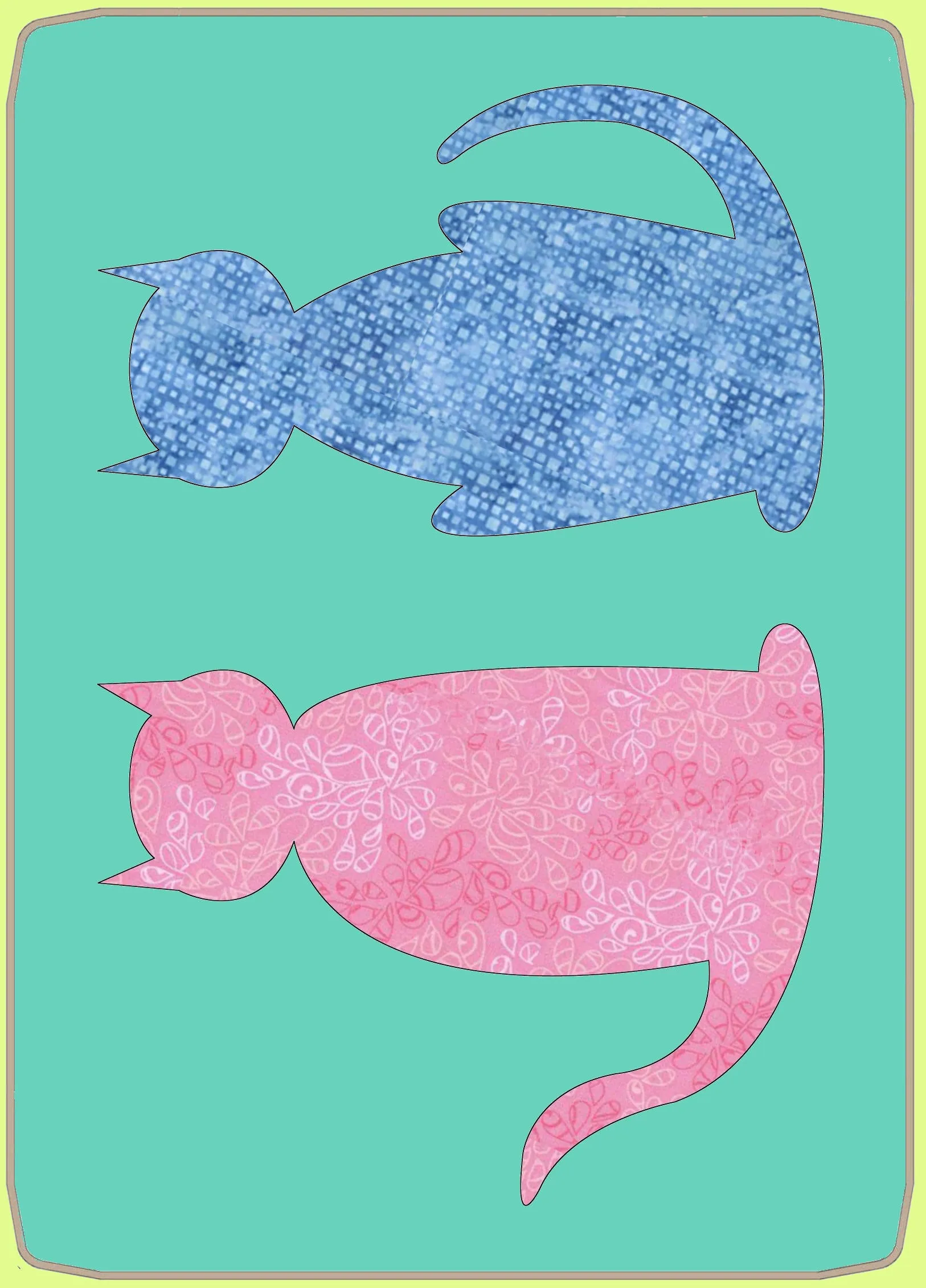 Cats #1 and #2 - 8.5" tall - Mat included