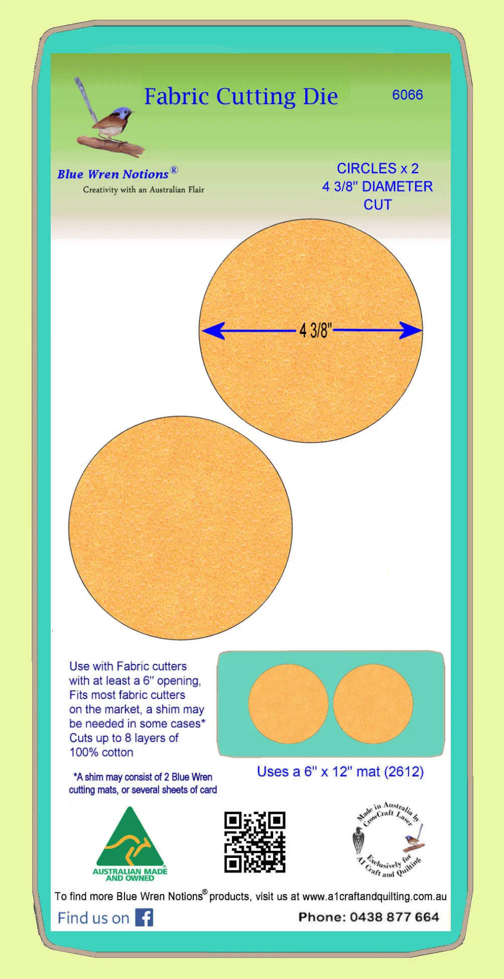 Circle 4 3/8" - Multi x 2  - 6066- includes cutting mat