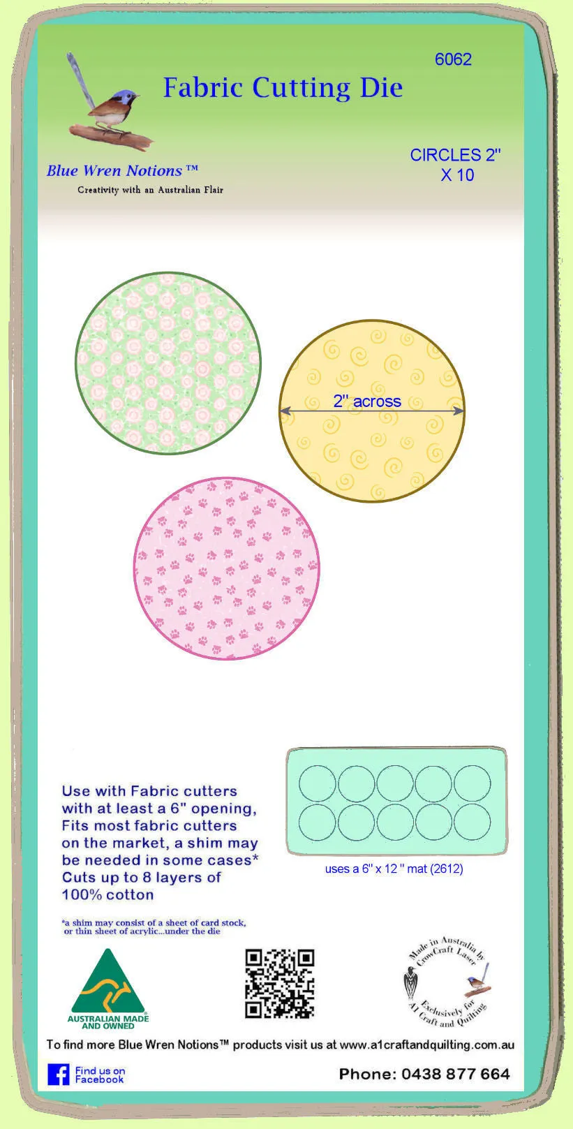 Circles 2" - Multi x 10  - 6062 - includes cutting mat
