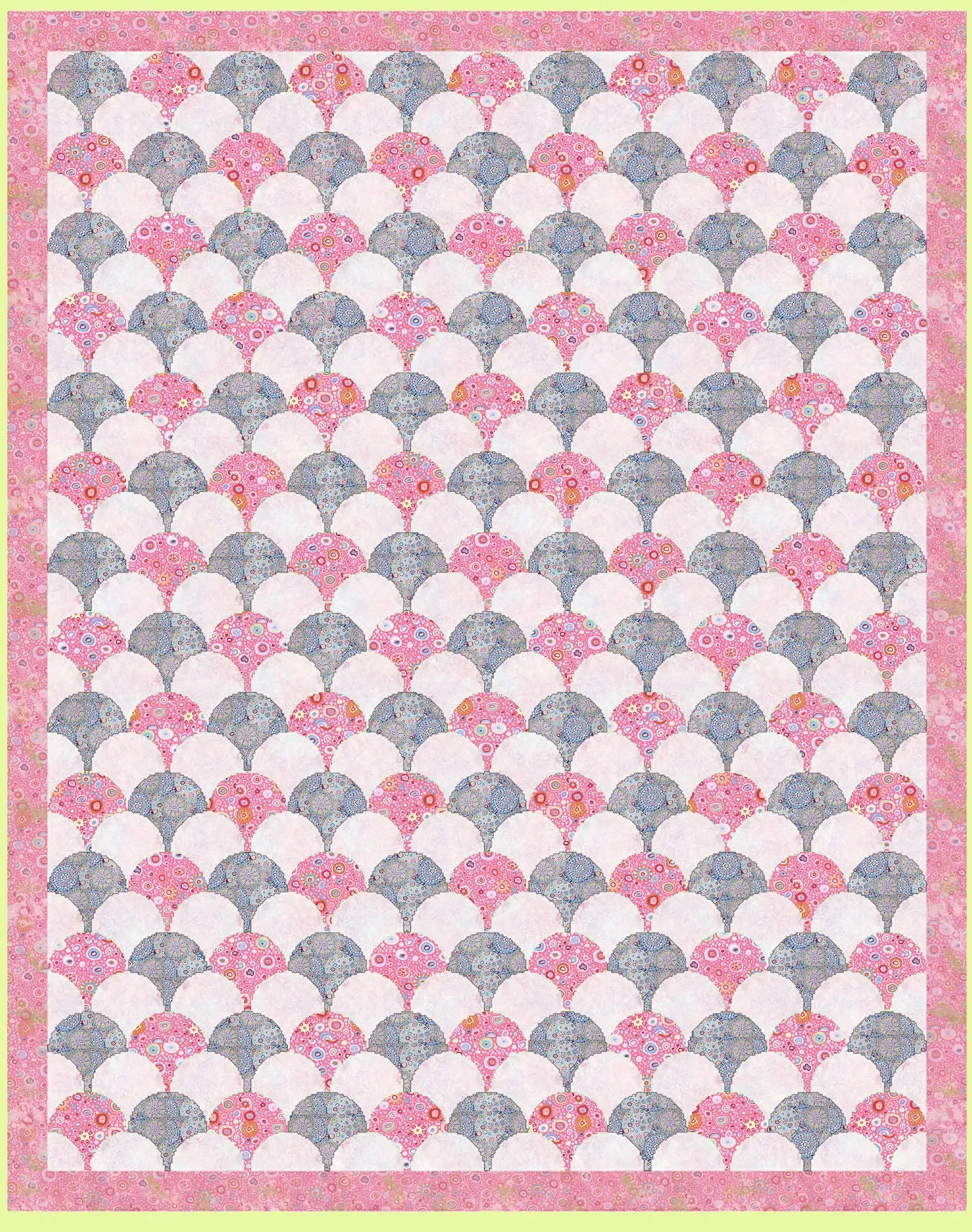 Clamshells - 4" finished across arch, - 6211 -machine sew- mat included