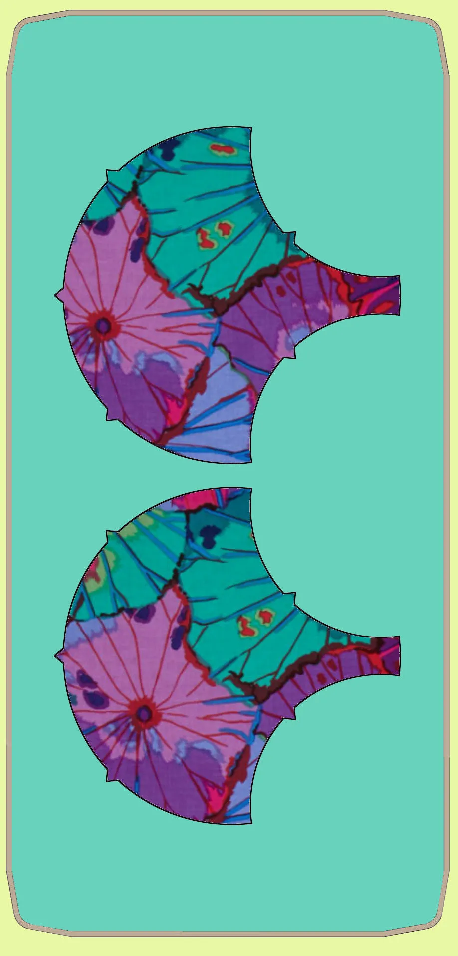 Clamshells - 4" finished across arch, - 6211 -machine sew- mat included