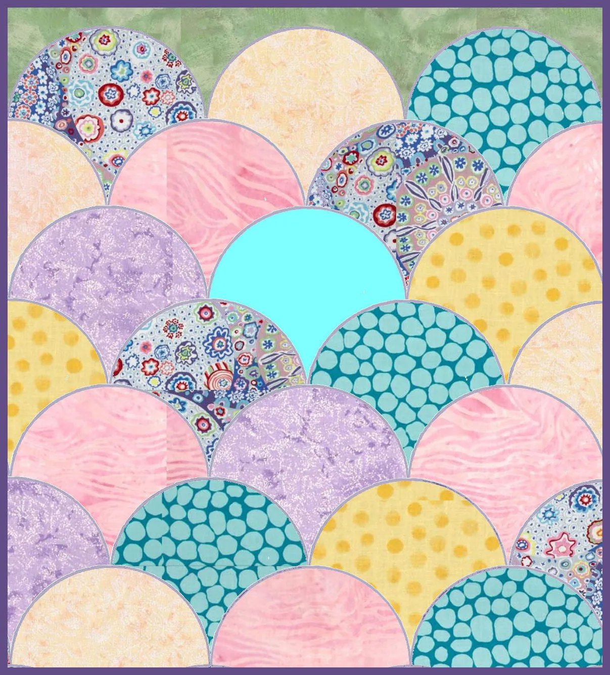 Clamshells - 4" finished across arch, - 6211 -machine sew- mat included