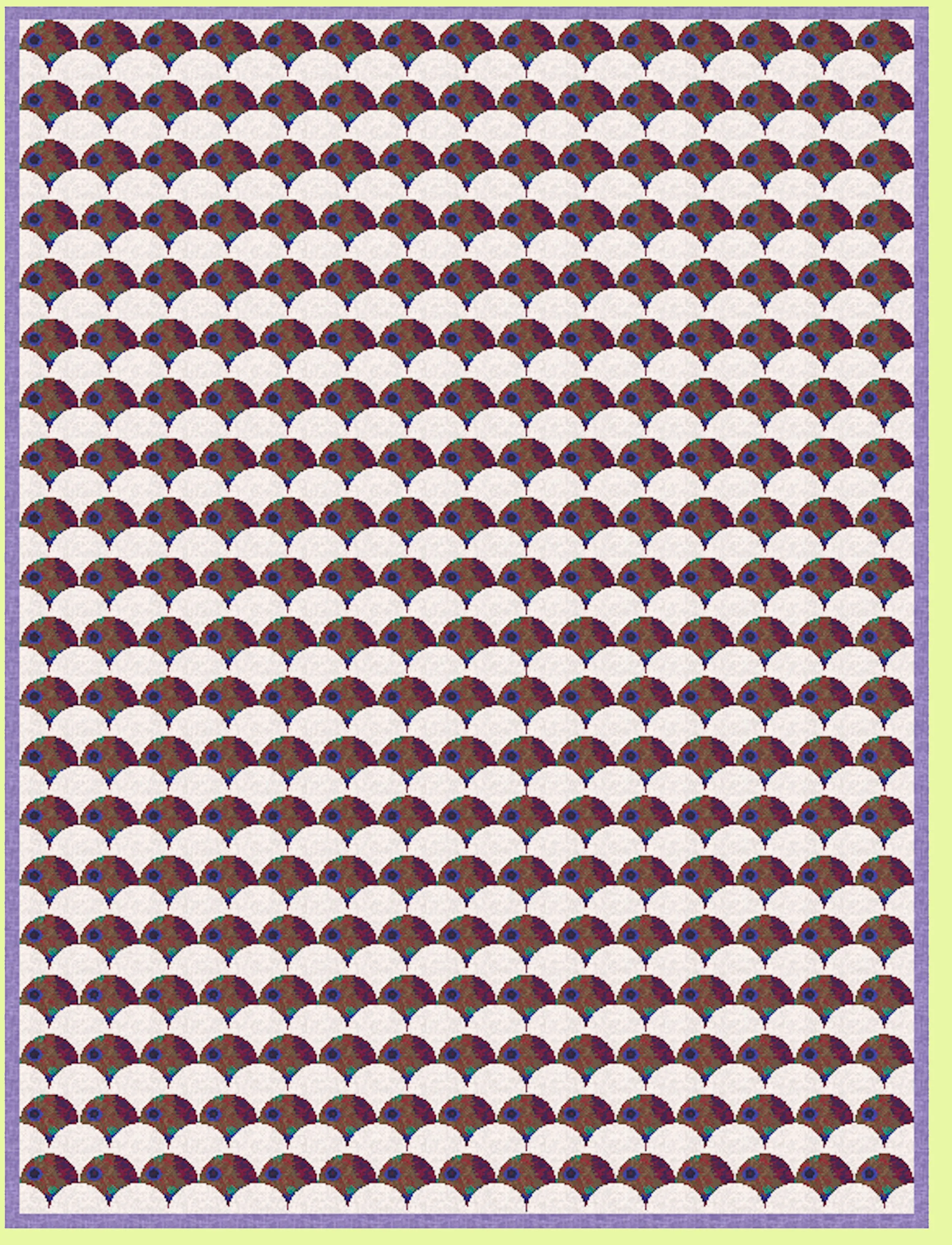 Clamshells - 4" finished across arch, - 6211 -machine sew- mat included