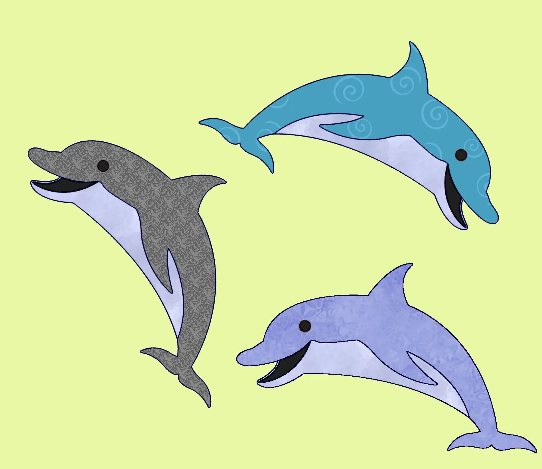 Dolphin- Approx 7½" x 3¾"- 6163 - Mat included