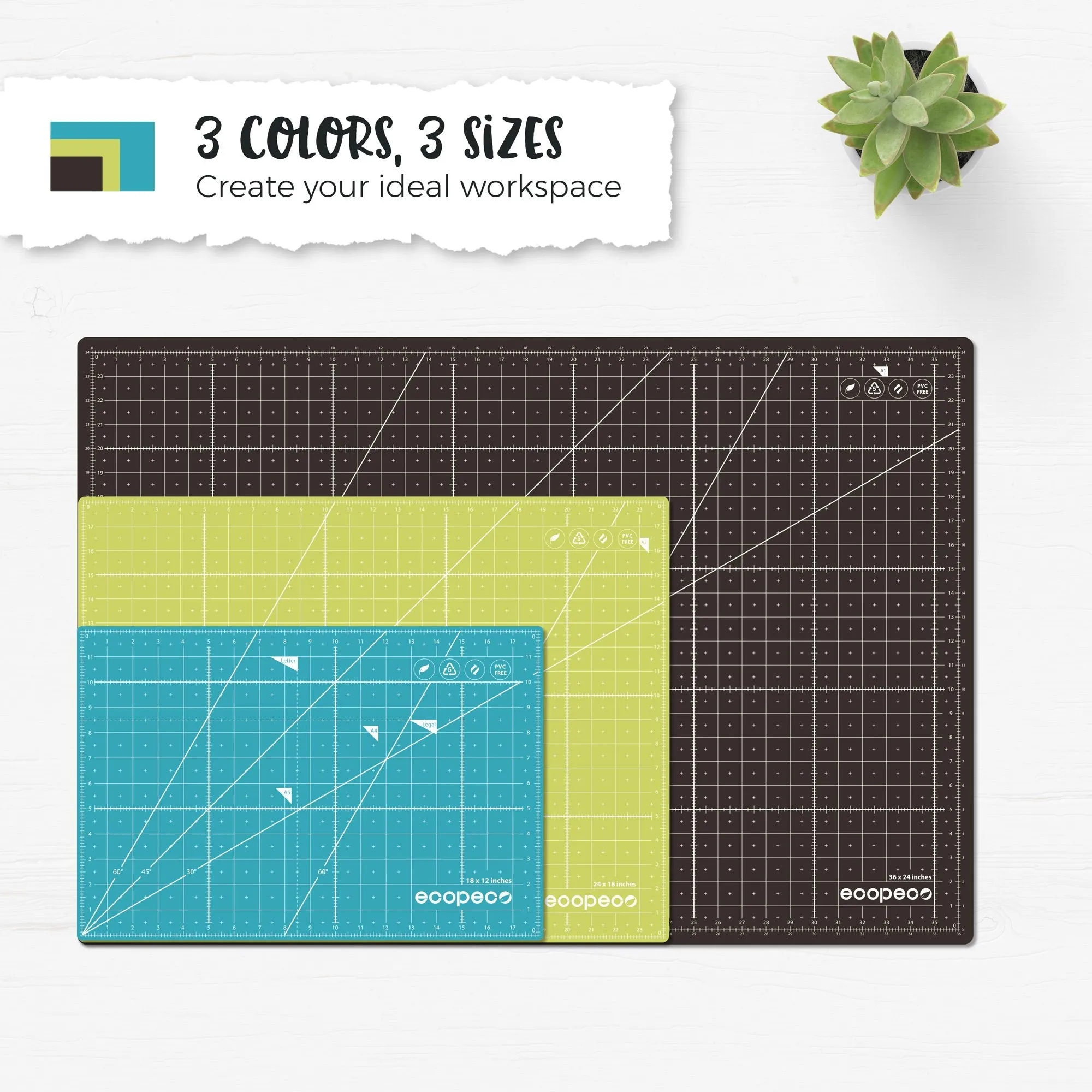 Ecopeco Reversible Cutting Mat - 24" x  36"