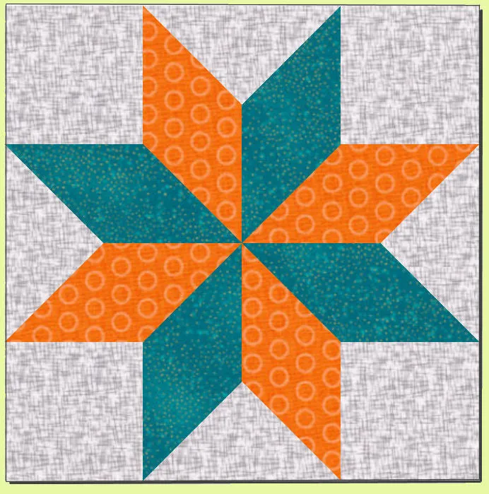 Eight Point Star - 6365  (12" finished block)- 2 die set - Mat included
