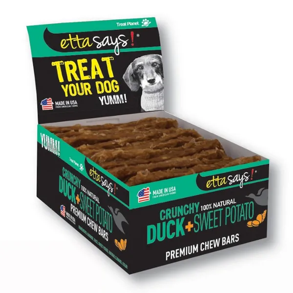 Etta Says! Chew Bars Duck   Sweet Potato Dog Treats