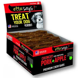 Etta Says! Chew Bars Pork   Apple Dog Treats