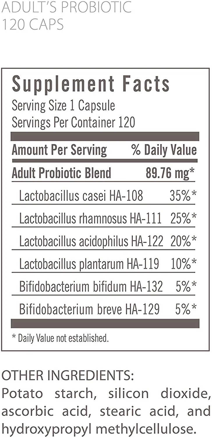 Flora, Adult's Probiotic Blend, Six Adult-Specific Strains, Gluten Free, Raw Probiotic with 17 Billion Cells, 120 Vegetarian Capsules