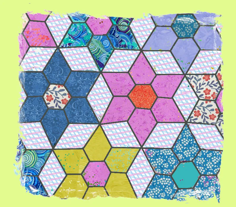 Jewel Shape for EPP, 1" sides (6451) Fabric and paper Cutting on one die.