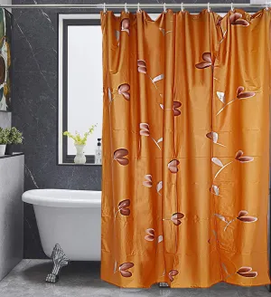 Kuber Industries Shower Curtain & Bathmat Set | Non-Slip Bath mats for Bathroom | Easy-Slide Curtains | Polyester Curtain or Bathmat for Bath Décor | XTL377-3T | 9 Pcs Set | Multicolor