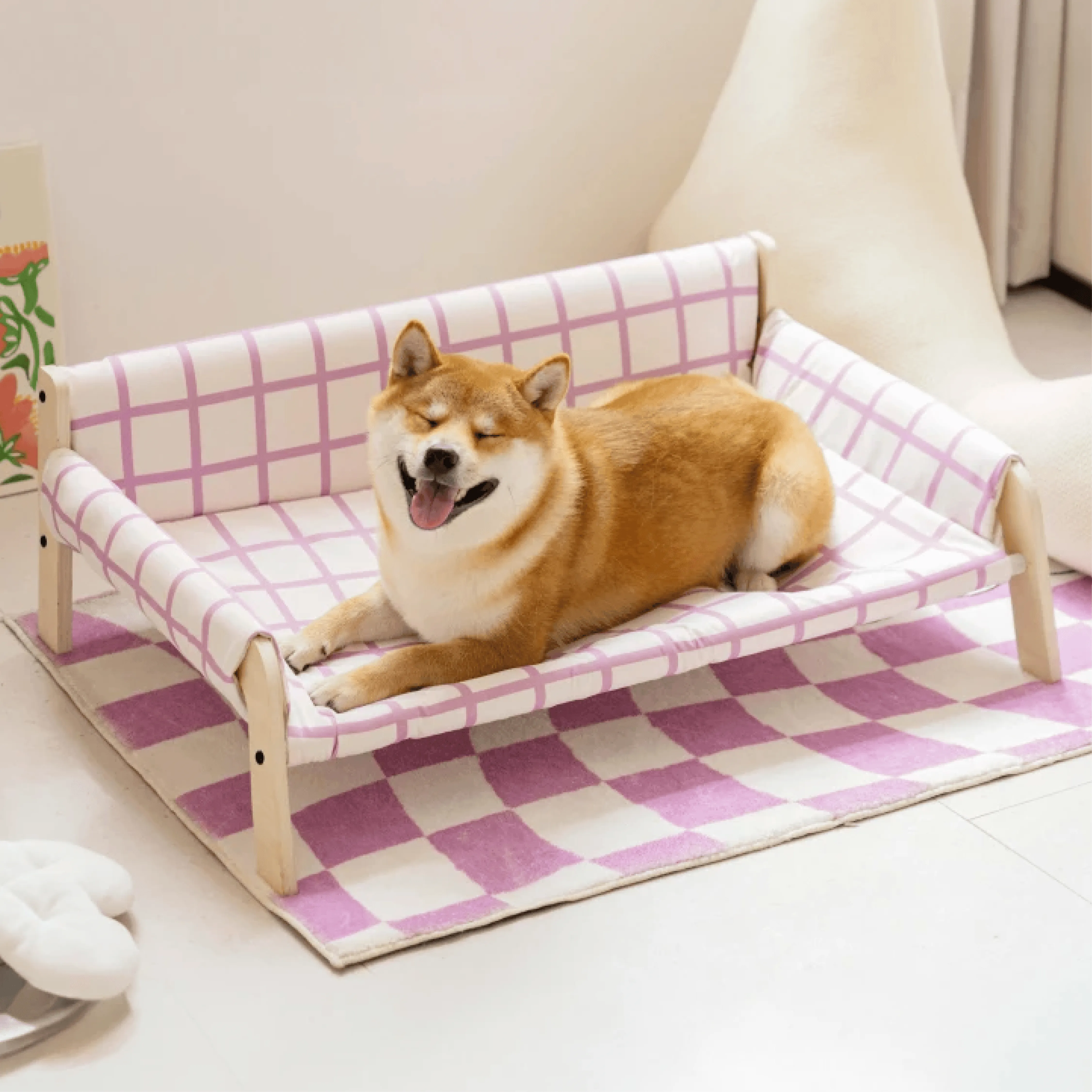 Mewoo - Checkered Pet Sun Lounger