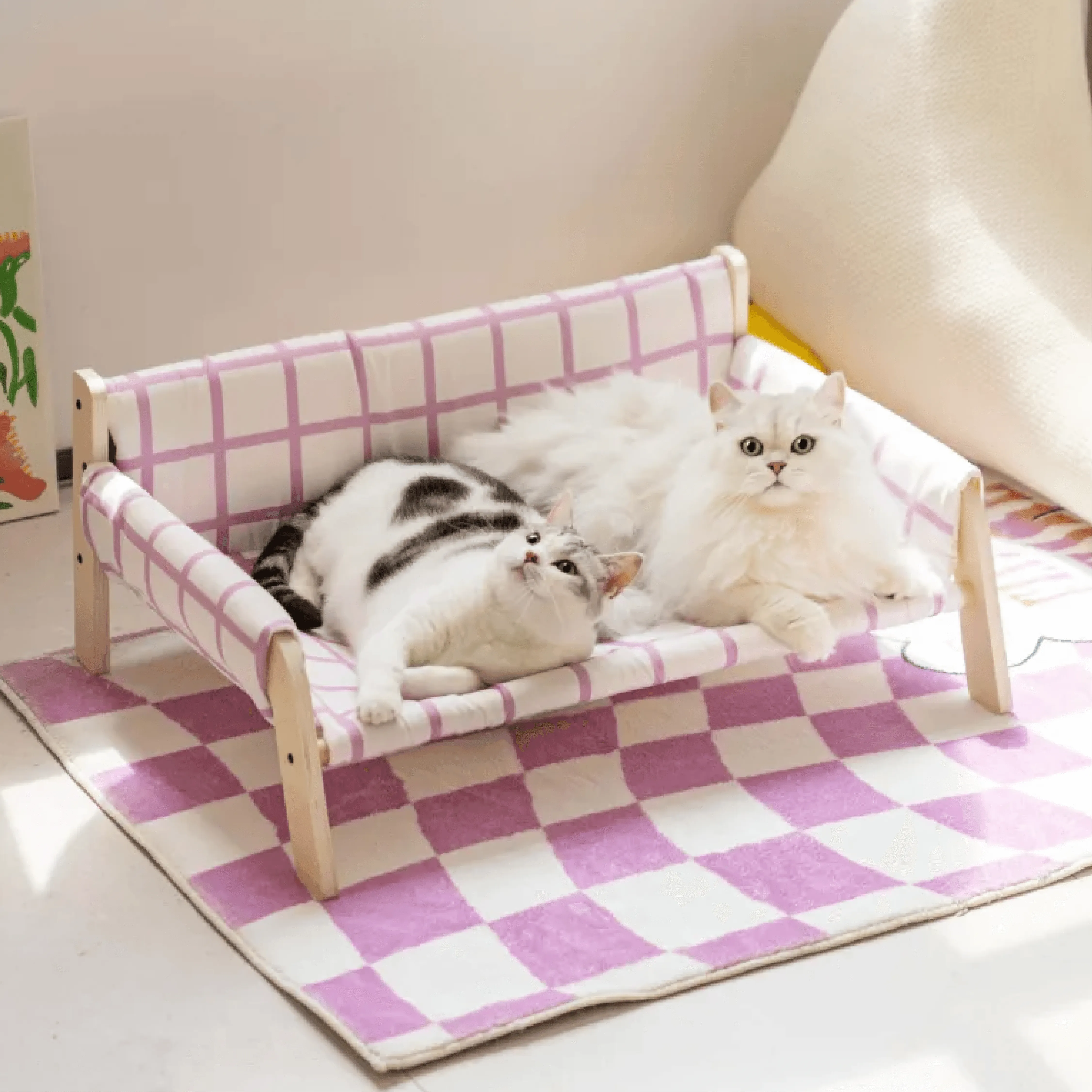 Mewoo - Checkered Pet Sun Lounger