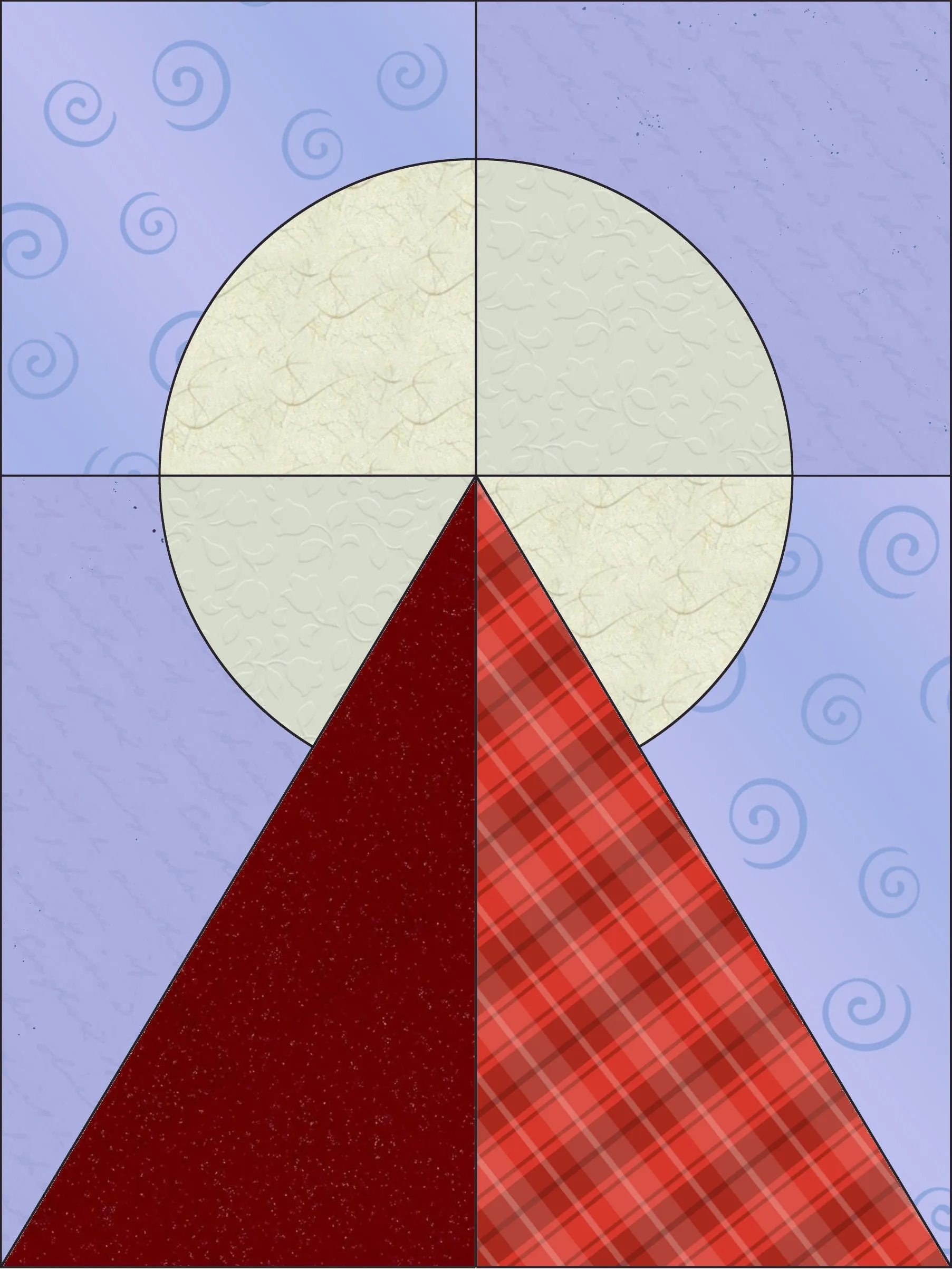 Moon over the Mountain - 6" x 8" finished block- 6225 - mat and pattern included