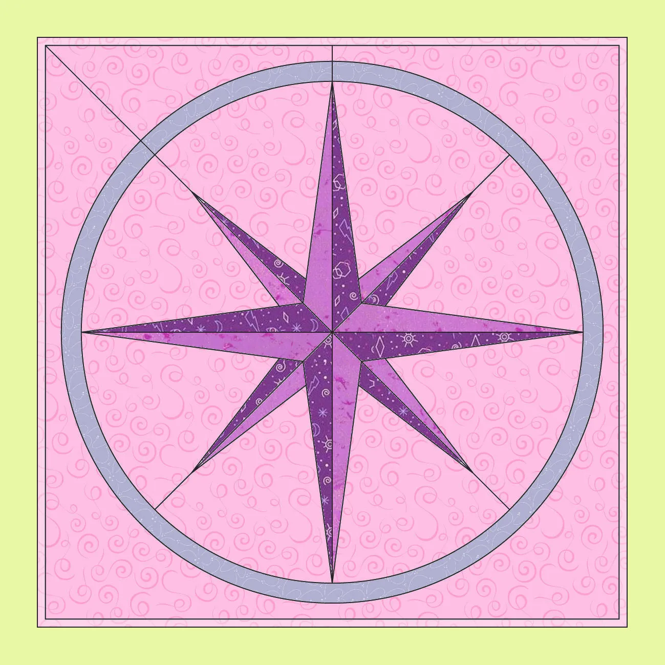 Nautical Compass - 6826 - makes an 18" block - pattern instructions and mat included
