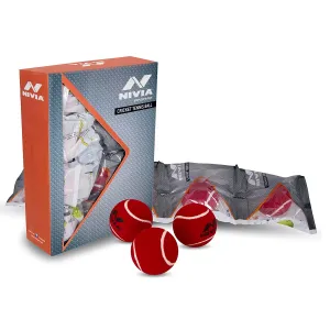 Nivia Red Heavy Weight Cricket Tennis Ball (Pack of 12)