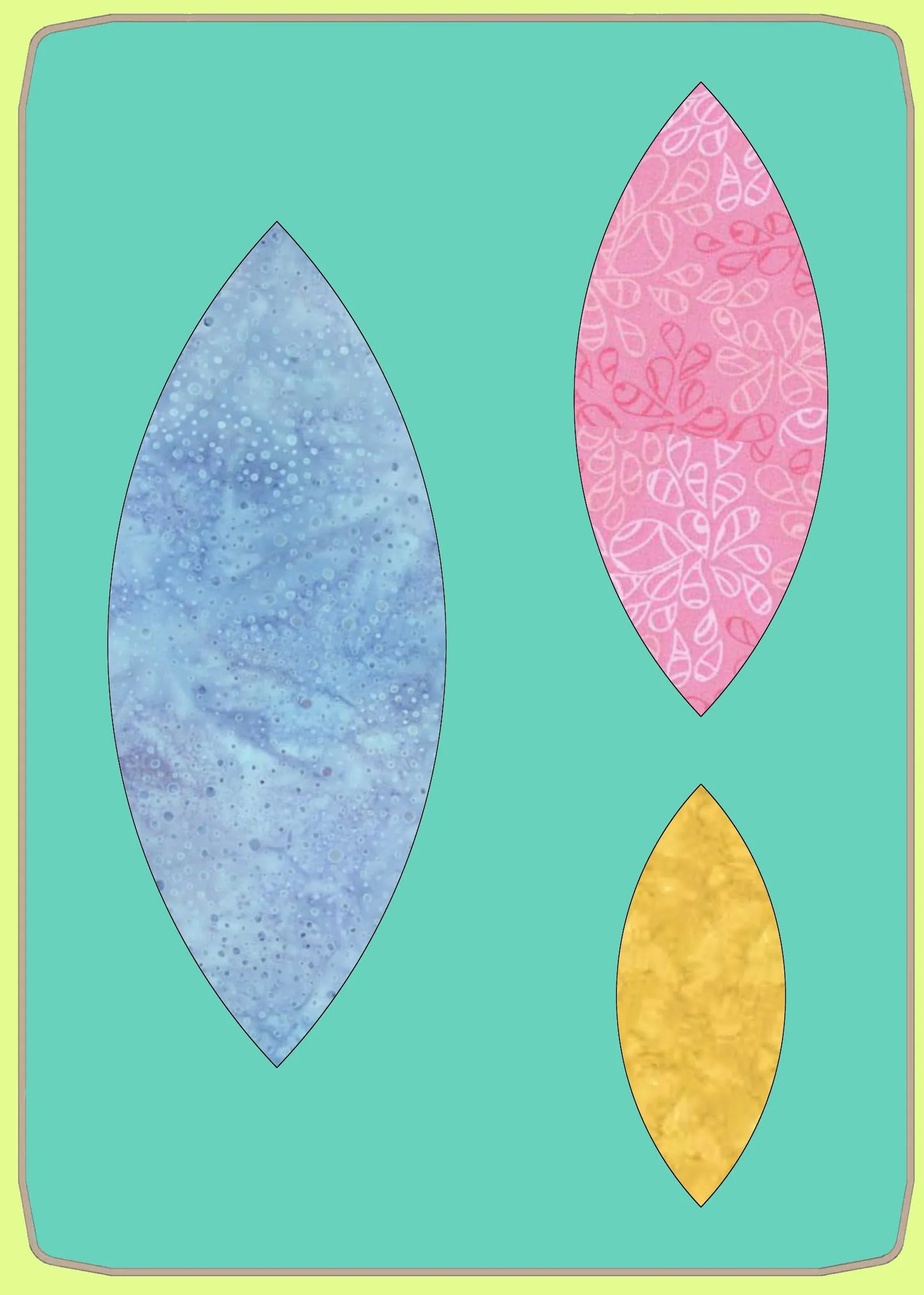 Orange Peel Petals 5" x 2", 7½" x 3" and 10" x 4" - 6995 - Mat included