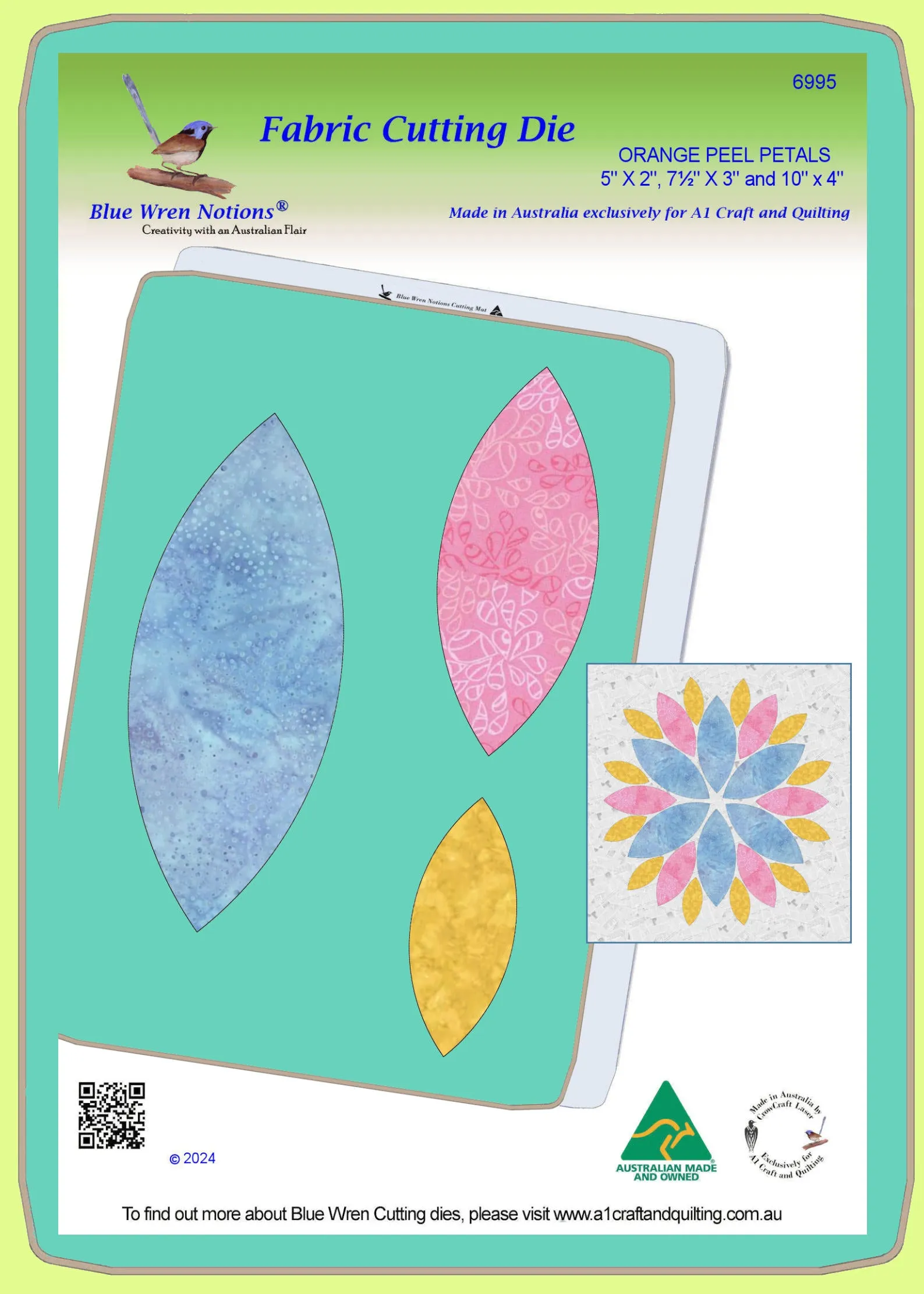 Orange Peel Petals 5" x 2", 7½" x 3" and 10" x 4" - 6995 - Mat included