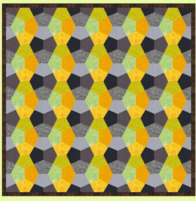 Pentagons, Irregular 4¾" Tall, 6" wide, 2½ and 3½" cut sides 6379 - Includes cutting Mat