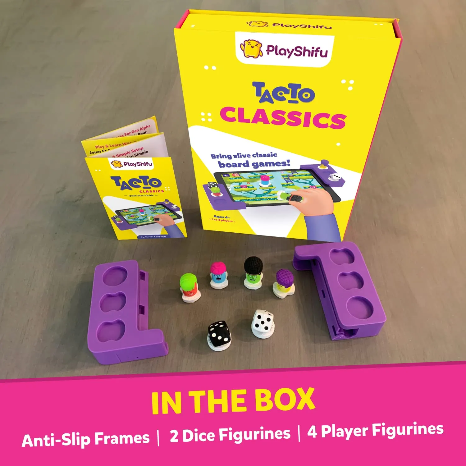PlayShifu Tacto Classics - 4in1 Digital Board Games - Ludo, Checkers, Ladders, Tic Tac Toe for Kids Ages 4 Years & Up