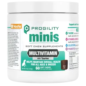 Progility Minis Multivitamin Soft Chew Supplements | Helps maintain overall health for all ages & breeds