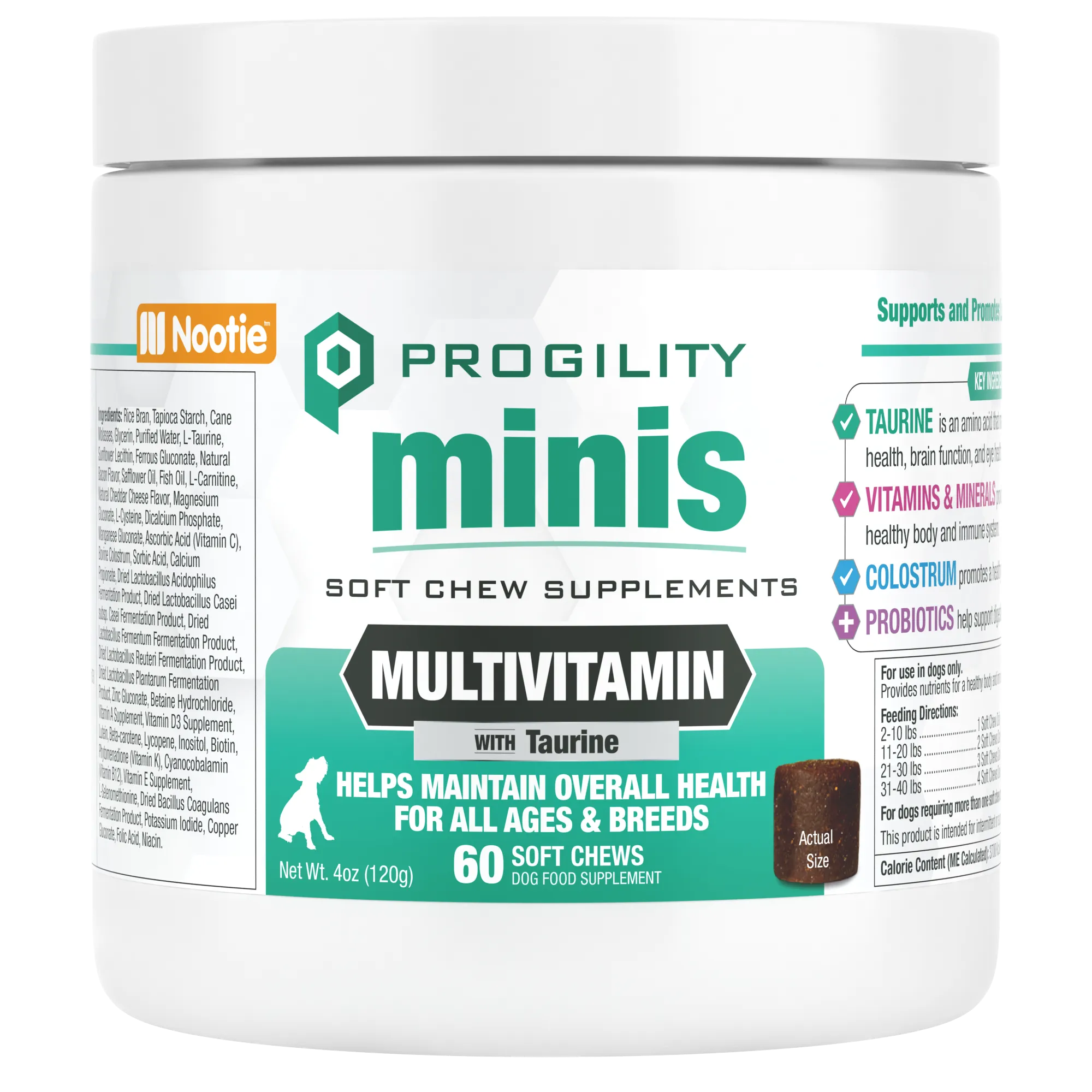 Progility Minis Multivitamin Soft Chew Supplements | Helps maintain overall health for all ages & breeds