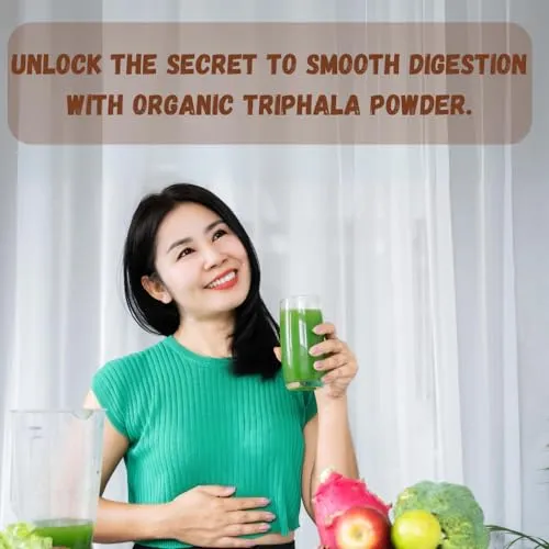 Pure Nutrition Organic Triphala Fruits Powder | Supports Healthy Digestion & Bowel Wellness | Helps Relieve Constipation, Acidity, Bloating & Gas | USDA & India Organic Certified | Edible Quality - 227g