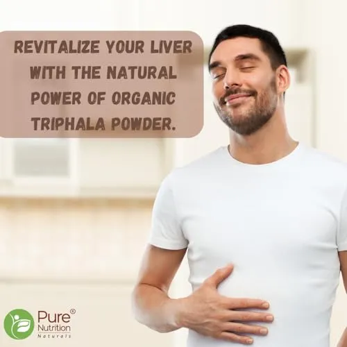 Pure Nutrition Organic Triphala Fruits Powder | Supports Healthy Digestion & Bowel Wellness | Helps Relieve Constipation, Acidity, Bloating & Gas | USDA & India Organic Certified | Edible Quality - 227g