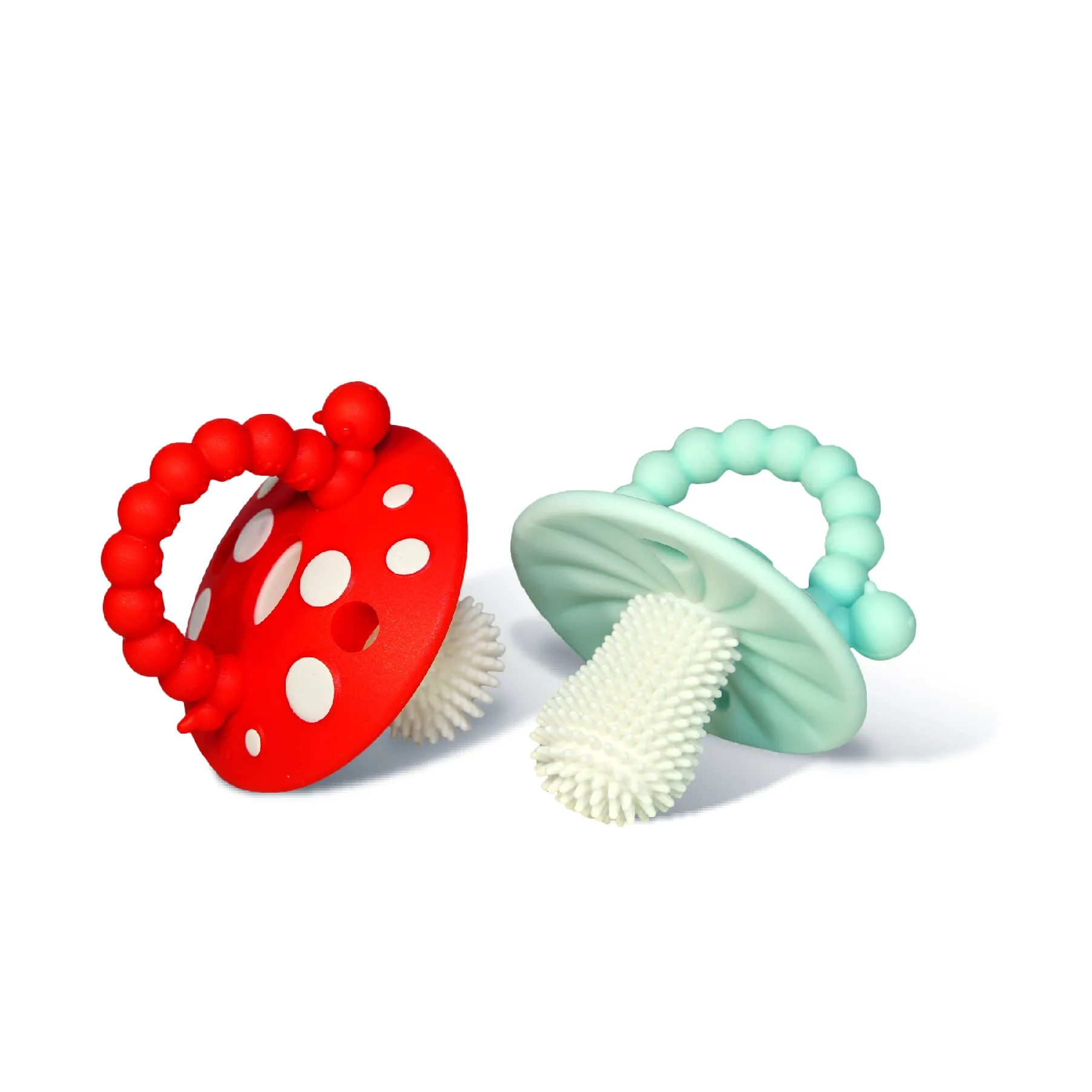 RaZbaby Chompy Mushroom Silicone Teethers 2-Pack