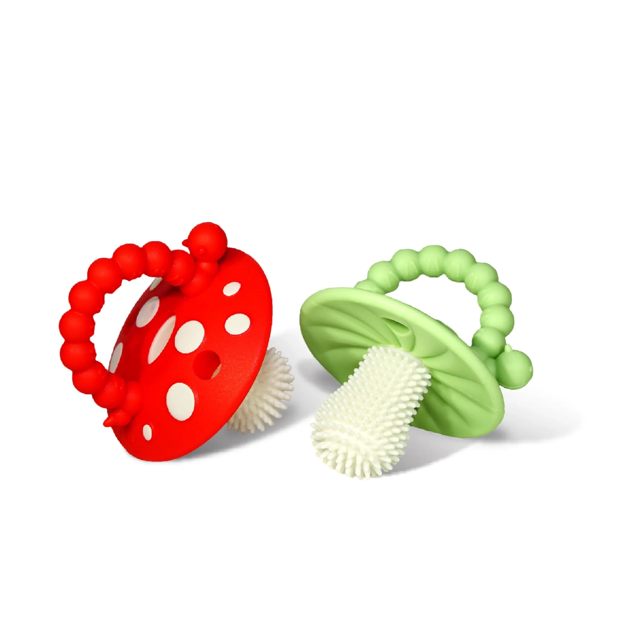 RaZbaby Chompy Mushroom Silicone Teethers 2-Pack