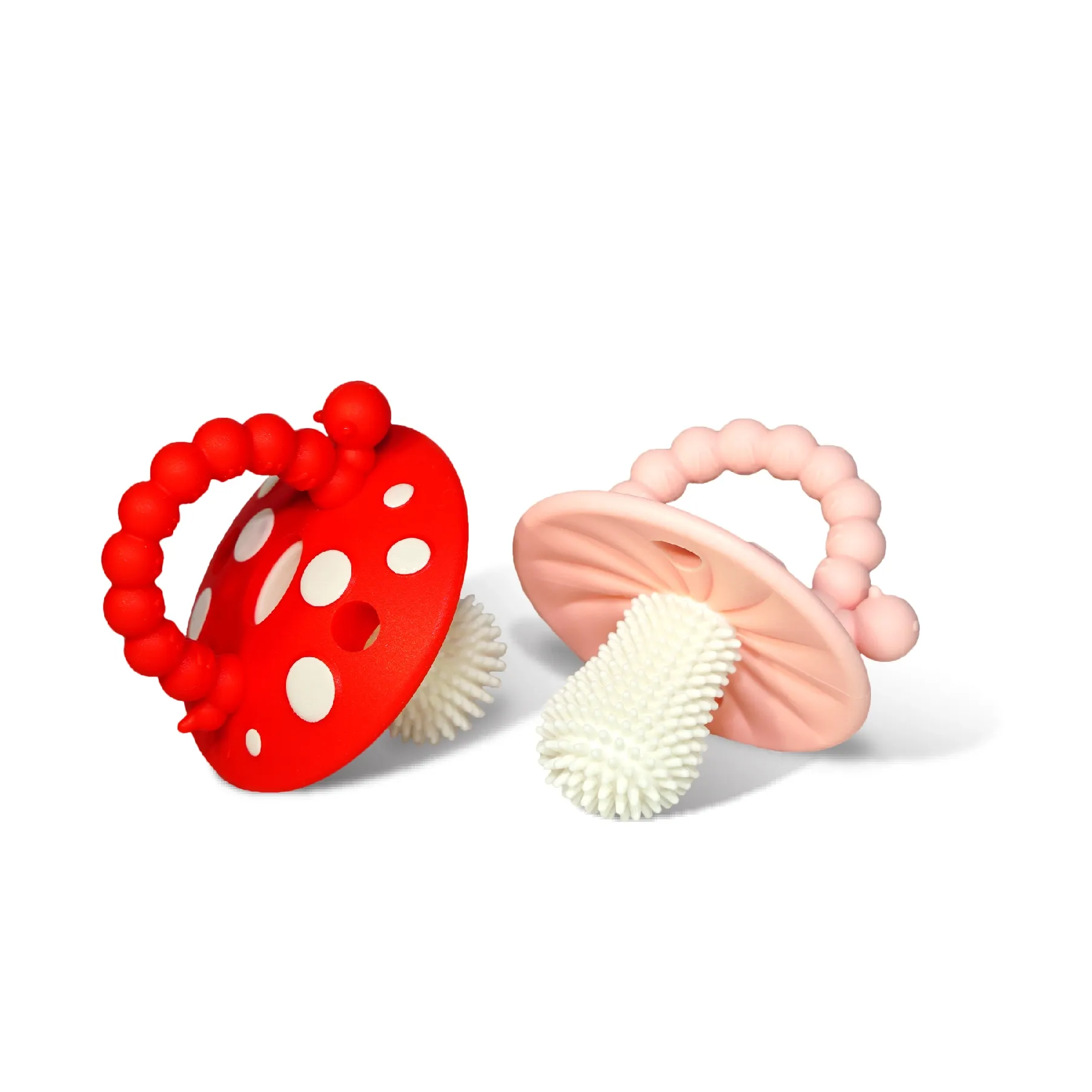 RaZbaby Chompy Mushroom Silicone Teethers 2-Pack