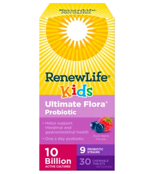 Renew Life Ultimate Flora Kids Probiotic 30 Chewable Tablets