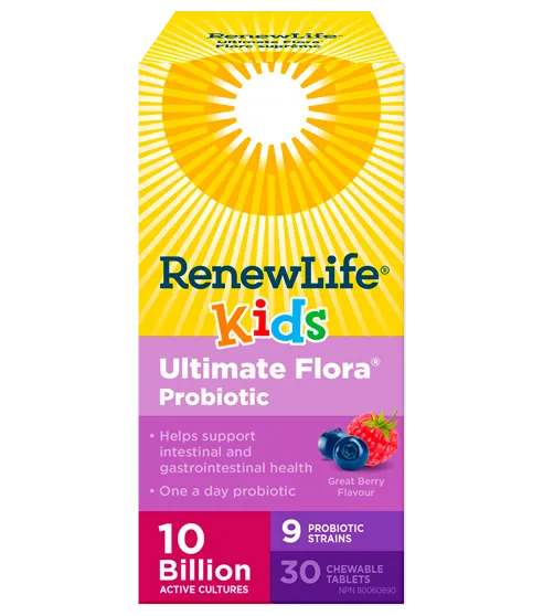 Renew Life Ultimate Flora Kids Probiotic 30 Chewable Tablets