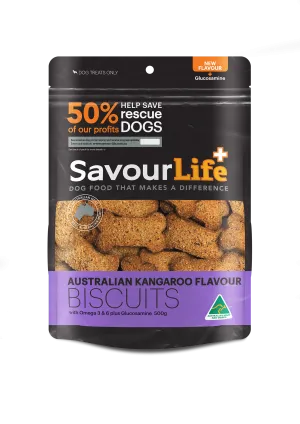 SavourLife Dog Treat Australian Kangaroo Flavour Biscuits 500g
