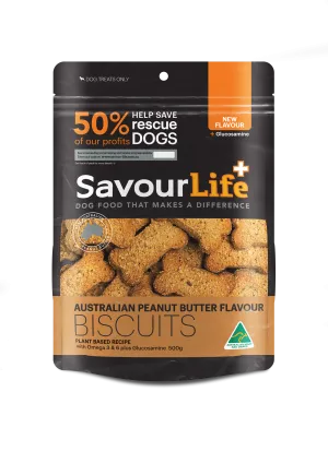 SavourLife Dog Treat Australian Peanut Butter Flavour Biscuits 500g