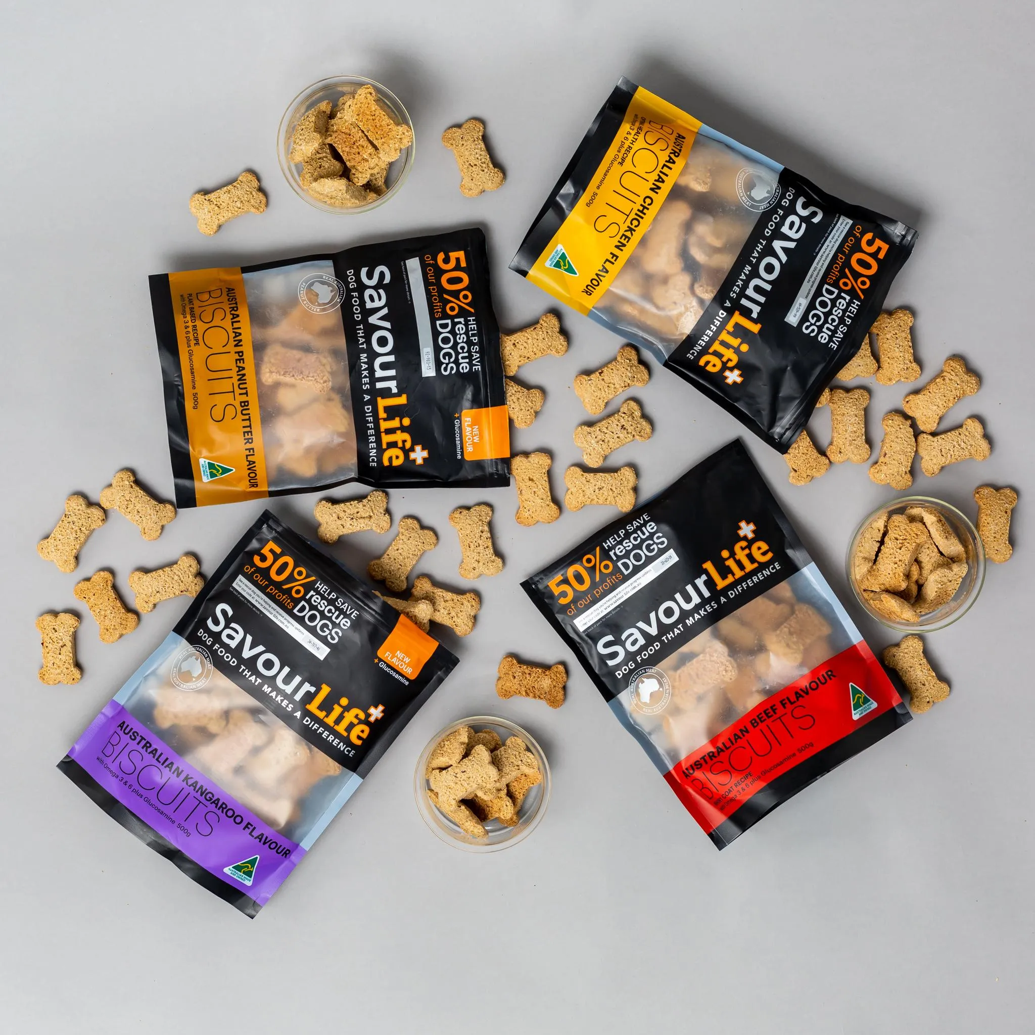 SavourLife Dog Treat Australian Peanut Butter Flavour Biscuits 500g